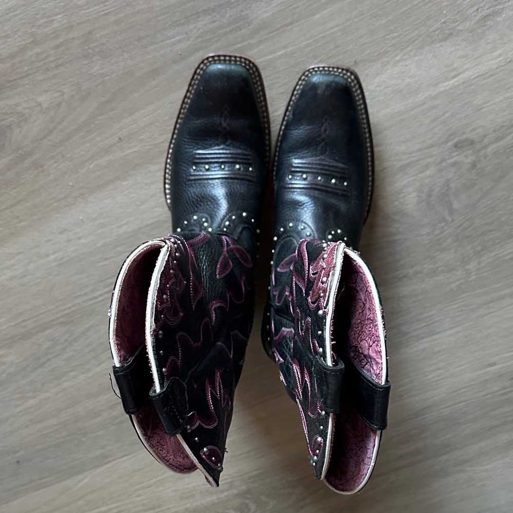 Ariat Black and Pink Western Boots